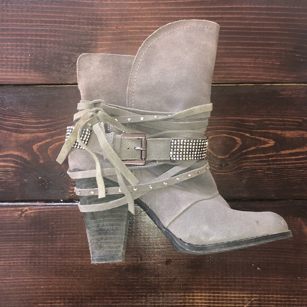 Grey Heeled Booties